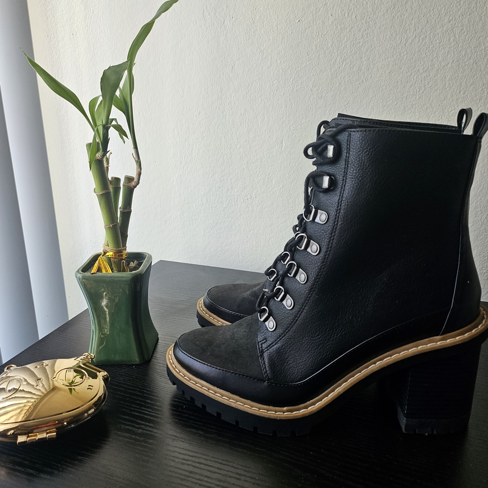a new day Black Lace-Up Boots for Women